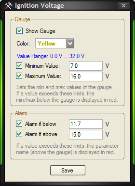 HUD ECU Hacker Screenshot - Parameter Configuration